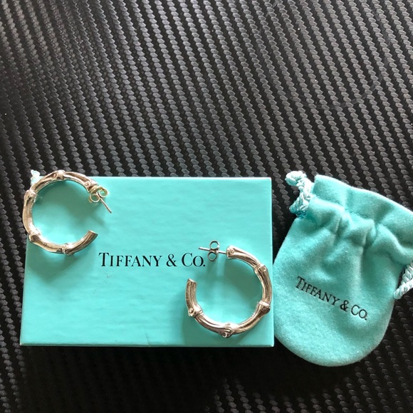 Tiffany & Co. Jewelry - Tiffany & Co. Sterling silver medium hoop vintage earrings